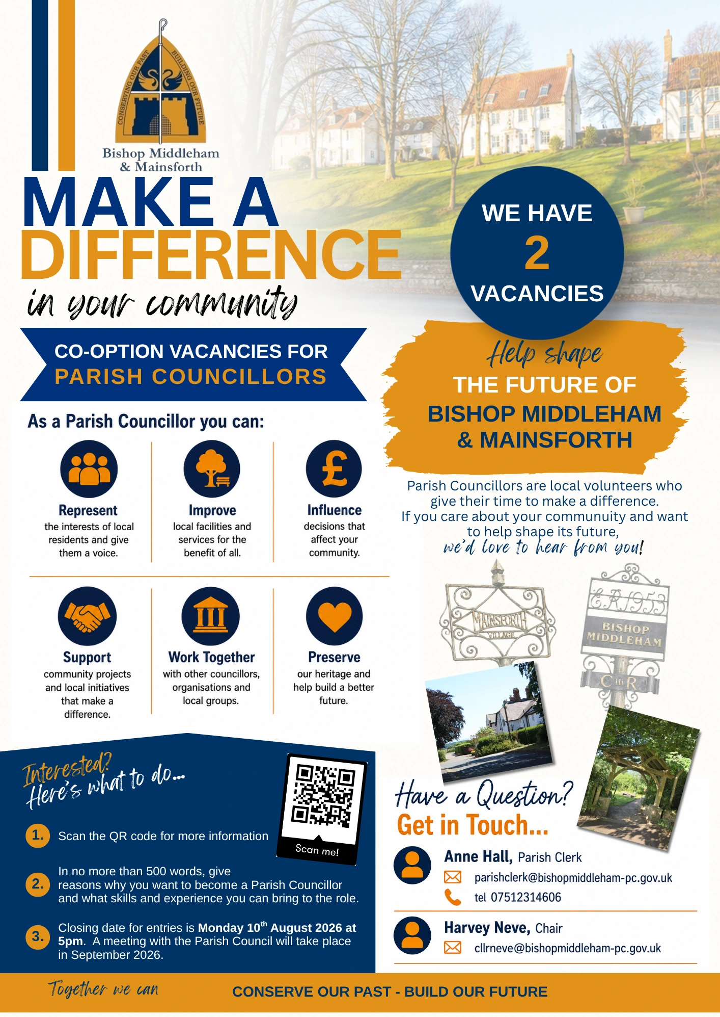 Poster giving details on becoming a parish council and how to apply.